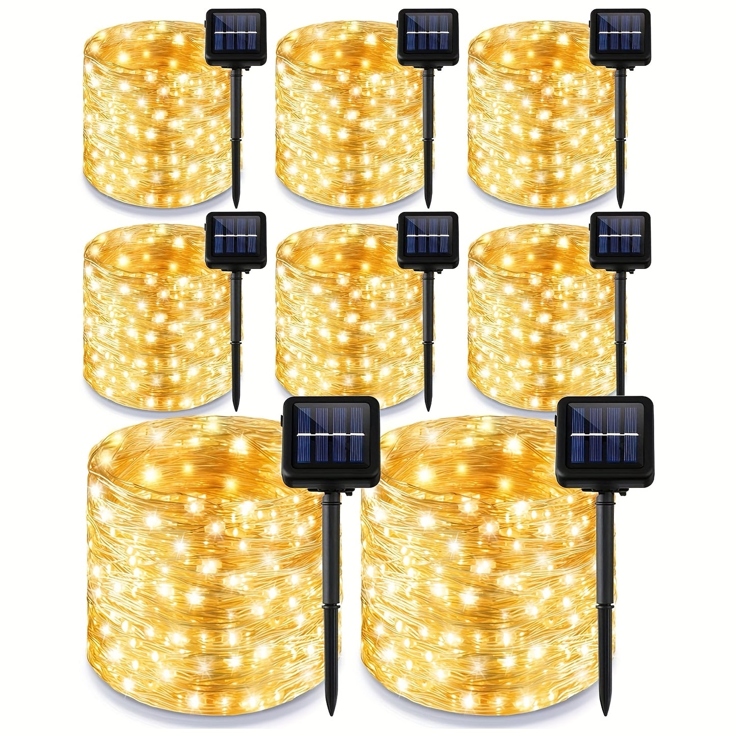 Solar Fairy String Lights Outdoor – 110 LED Copper Wire Solar Twinkle Lights with 8 Modes & Touch Control for Christmas Tree, Garden, Patio, Wedding & Party – 2, 4 or 8 Pack