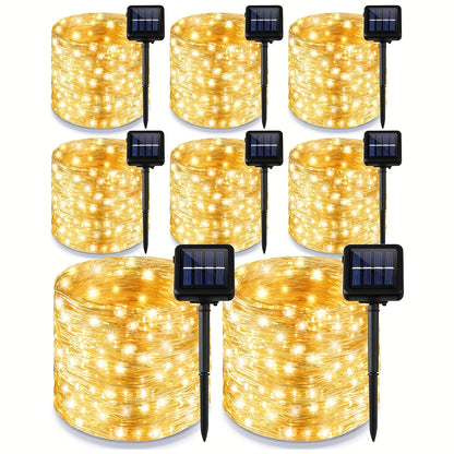 Solar Fairy String Lights Outdoor – 110 LED Copper Wire Solar Twinkle Lights with 8 Modes & Touch Control for Christmas Tree, Garden, Patio, Wedding & Party – 2, 4 or 8 Pack