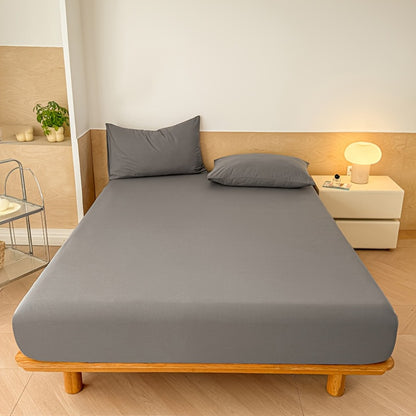 Fitted Sheet Set 3pcs with 2 Pillowcases | Soft Solid Color Bed Sheets Twin Full Queen King