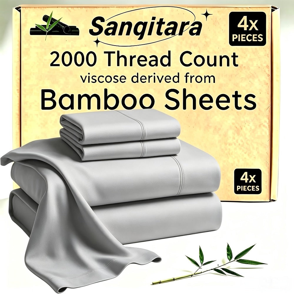 Cooling Fitted Sheet Bamboo Blend Ultra-Soft Deep Pocket Bed Sheet for Hot Sleepers Twin Full Queen King Size Machine Washable Breathable Cooling Bedding White Black Gray Navy Purple Apricot
