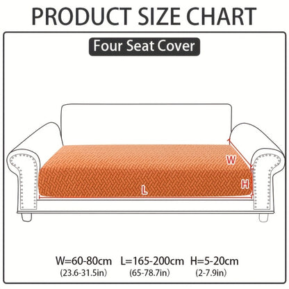 Jacquard Stretch Sofa Cover Non-Slip | Elastic Wear-Resistant Couch Slipcover, Polyester Jacquard Fabric, 1 to 4 Seat Sectional L-Shape, Armrest Backrest, Machine Washable