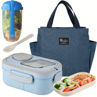 Blue - Lunch Box + Salad Cup + Meal Bag