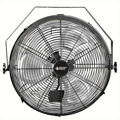 Wall Mounted Fan 18"/16" with 3 Speed Settings – Quiet Heavy Duty Electric Fan for Home, Garage & Industrial Use, Portable Shop Fan with Adjustable Tilt, Black or White