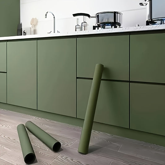 Peel and Stick Wallpaper Textured Matcha Green | Self-Adhesive Contact Paper 23.62"x118.1" Roll | Removable Wall Covering for Kitchen Bathroom Living Room Bedroom Decor