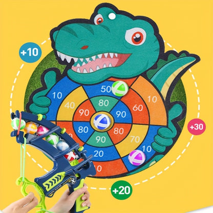 Dinosaur Sticky Target Ball Set with Blue Bow – Multiple Game Modes, Party Favor for Kids, Safe & Durable Fun Toy Gift for Her & Him