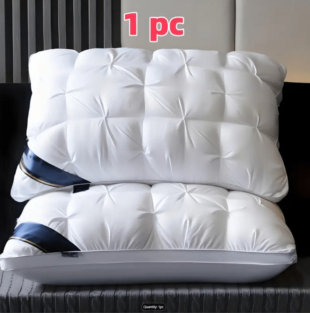 Hotel Quality Pillow Soft Polyester Fiber Bed Pillow with Zipper Closure for Deep Sleep Neck Support, Machine Washable All Season Pillow for Home Bedroom, White Grey 1 2 4 Pack