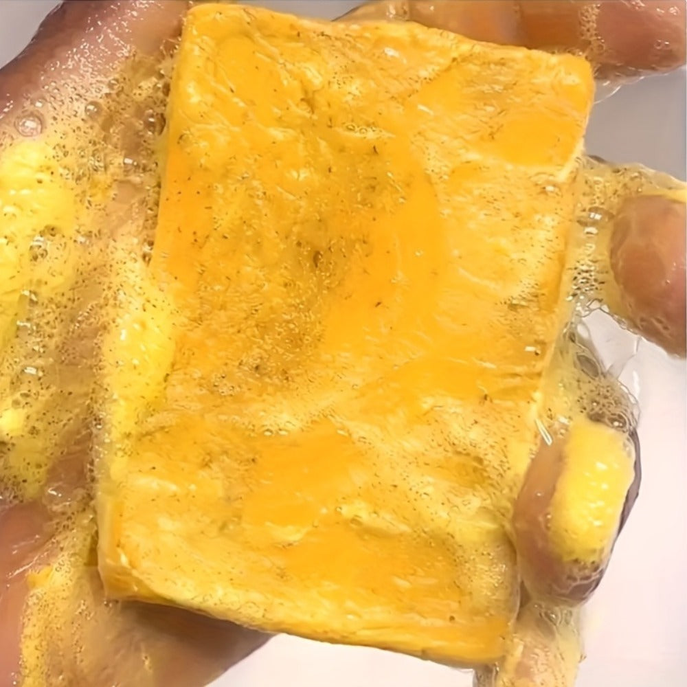 Turmeric Soap Handmade Bar – Lemon, Quercetin & Vitamin E Natural Soap with Olive Oil, Deep Cleansing & Moisturizing, Brightening Body & Face Wash Soap, Turmeric Shampoo Bar for All Skin Types