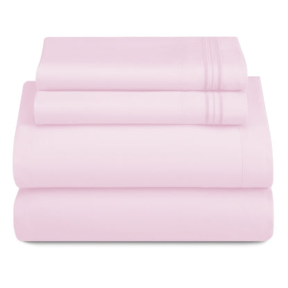Bed Sheets Set 4-Piece Microfiber 1800 Series Deep Pocket Fitted Sheet Flat Sheet Pillowcases Soft Breathable Wrinkle Fade Resistant Twin Full Queen King Cal King 20 Colors