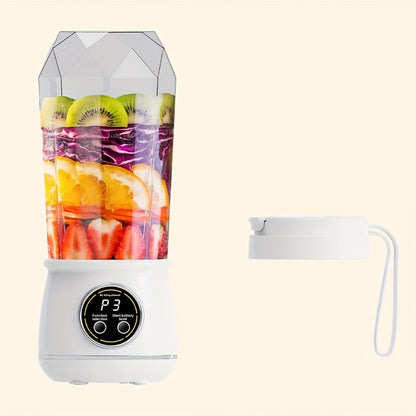 Portable Juicer USB Rechargeable with LED Display - Handheld Personal Blender for Smoothies, Juice & Ice Crush, Li-Ion Battery Powered Mini Juicer Cup for Home, Gym, Travel & Outdoor, Multiple Styles