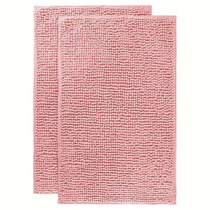 Chenille Bath Rug Extra Thick Soft Absorbent Non-Slip Bathroom Mat Machine Washable, Multiple Sizes & Colors