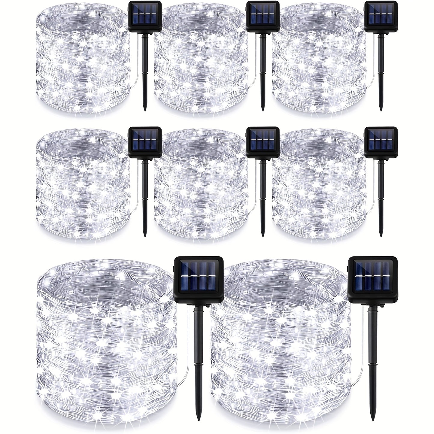 Solar Fairy String Lights Outdoor – 110 LED Copper Wire Solar Twinkle Lights with 8 Modes & Touch Control for Christmas Tree, Garden, Patio, Wedding & Party – 2, 4 or 8 Pack