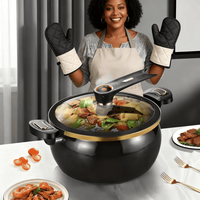 12-piece multi-functional cooking pot (black)