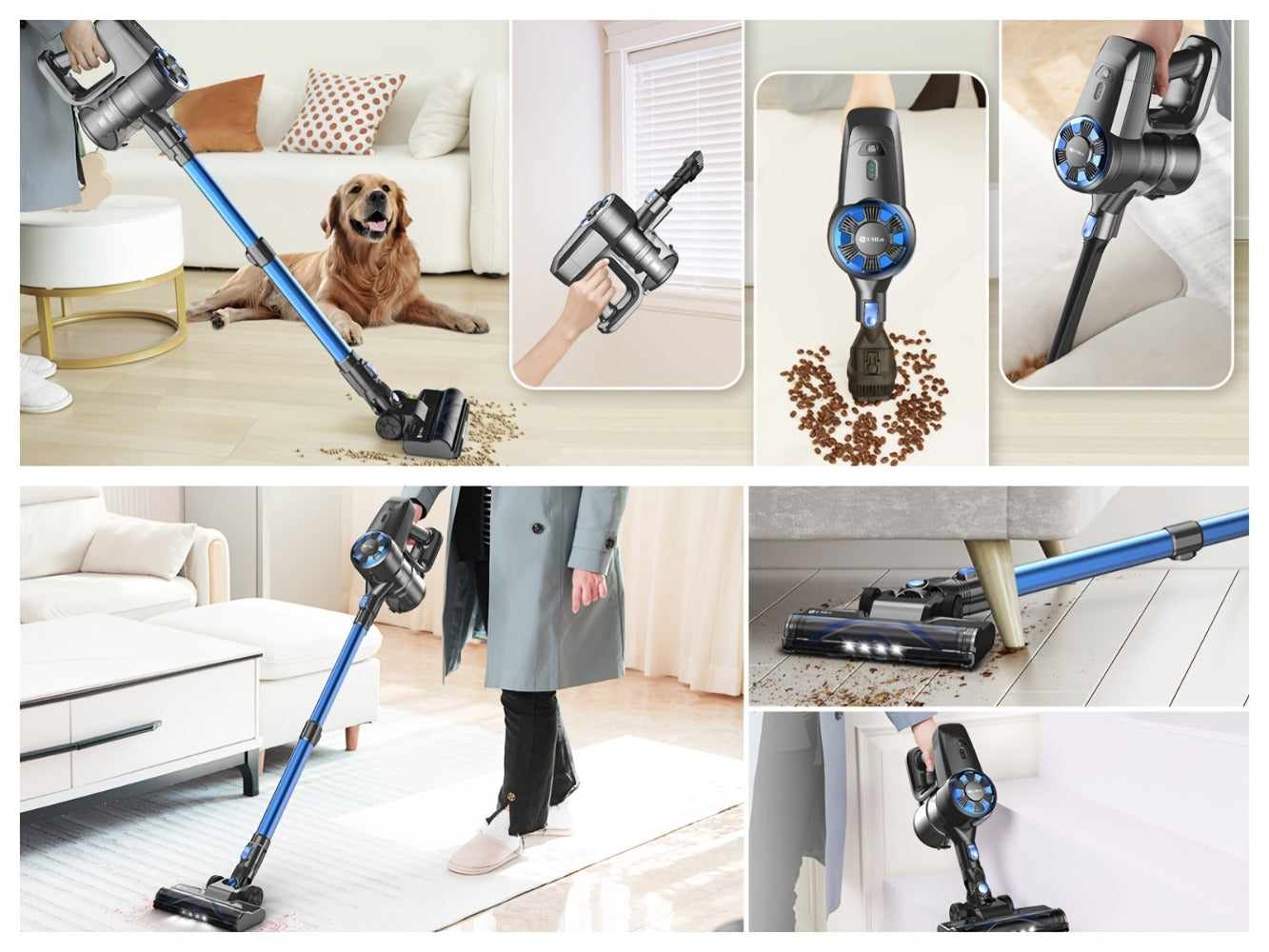 Cordless Vacuum Cleaner Stick Vacuum – MAX 70Kpa Suction, 45-Min Runtime, Anti-Tangle, 50.72oz Dust Cup, Rechargeable Wireless Vacuum for Hardwood Floor, Carpet & Pet Hair