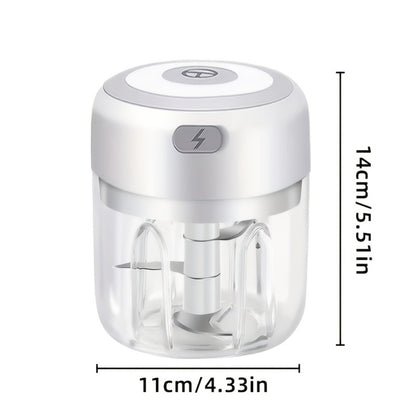 Electric Garlic Chopper & Mini Food Processor – Rechargeable USB Portable Garlic Mincer with 2-Cup Container | Multi-Function Meat Grinder Vegetable Chopper Kitchen Gadget for Garlic Onion Ginger