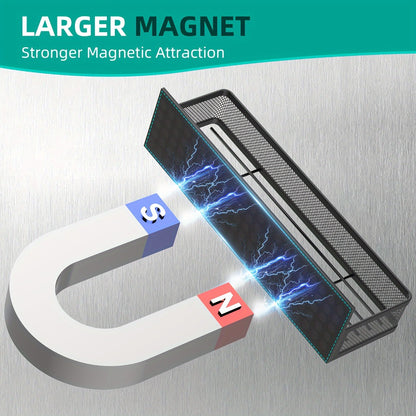 Magnetic Floating Shelf for Refrigerator 4-Piece Set with Hooks Strong Magnet Kitchen Organizer Fridge Side Storage for Spices Bottles Dorm
