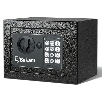 Fireproof Home Safe Box with Digital Keypad and Key Lock Heavy Duty Steel Security Safe for Money Documents Valuables Jewelry Passports 0.23 0.8 1.5 2.2 Cubic Feet Multiple Colors with Cash Bag