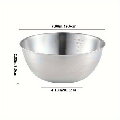 Stainless Steel Mixing Bowl Set 3-Piece with Measuring Marks – Small Medium Large Nesting Bowls for Cooking, Baking & Food Prep, Durable 304 Stainless Steel Salad Bowl Set for Kitchen & Restaurant