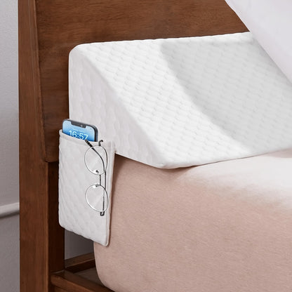 Bed Wedge Pillow Bed Gap Filler - Memory Foam Mattress Wedge Headboard Pillow for Sleeping, Backrest & Post-Surgery Support