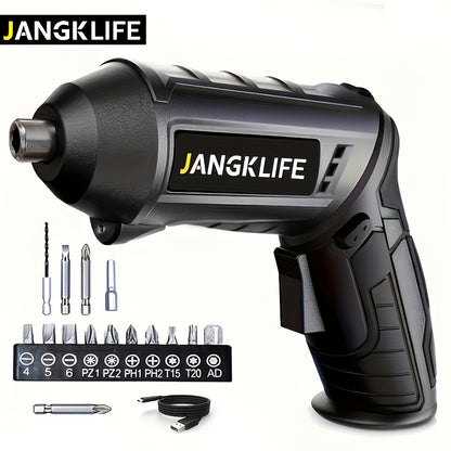 Electric Screwdriver Set 16pcs, 90° Rotatable Foldable Cordless Screwdriver Kit with 1200mAh Rechargeable Battery & Bits