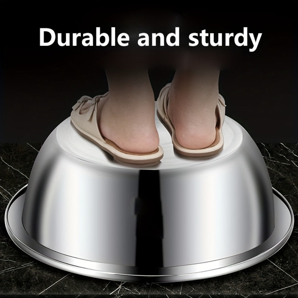 Stainless Steel Mixing Bowl Large 15.75 Inch with Footed Base – Rust-Resistant Salad Bowl, Vegetable & Fruit Washing Basin, Soaking Tub & Dish Pan for Home Kitchen, Durable & Easy to Clean