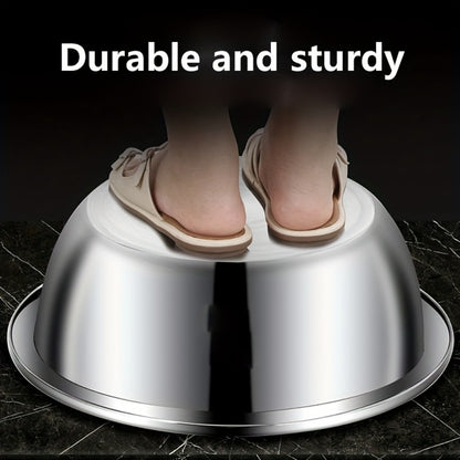 Stainless Steel Mixing Bowl Large 15.75 Inch with Footed Base – Rust-Resistant Salad Bowl, Vegetable & Fruit Washing Basin, Soaking Tub & Dish Pan for Home Kitchen, Durable & Easy to Clean