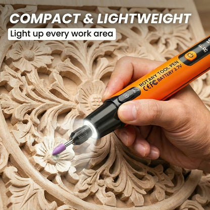 Rotary Tool Kit Cordless 40-in-1 6-Speed 16000RPM Electric Handheld Grinder with LCD Display LED Light for Engraving Grinding Polishing Drilling Carving DIY