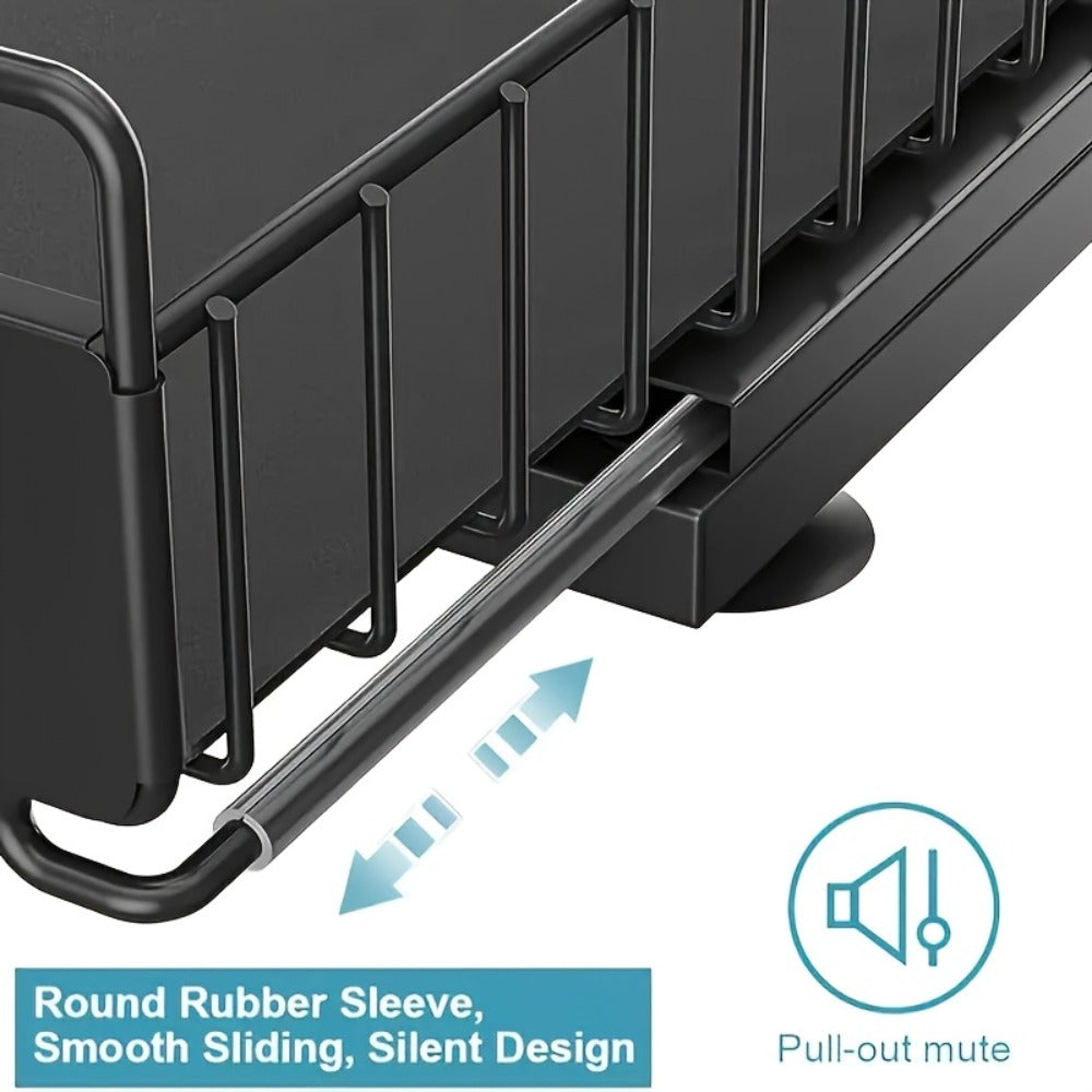 Under Sink Organizer Pull Out 2 Tier Slide Out Cabinet Shelf – Kitchen Bathroom Storage Rack Utility Organizer 1 or 2 Pack
