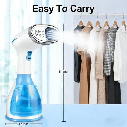 Handheld Garment Steamer 1800W – Fast Heat-Up Clothes Steamer with 3 Steam Settings, 10oz Water Tank & 9.8ft Cord – Portable Travel Wrinkle Remover Safe for All Fabrics (Blue & Green)