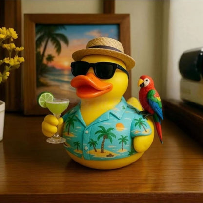 Resin Duck Figurine Tabletop Decor – Beach Style Ornament, Handcrafted Home Decoration, Thanksgiving Gift for Friends & Car Accessories