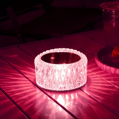 RGB LED Desk Lamp 16 Color Crystal Effect - Portable Battery Powered Night Light with Remote & Touch Control, 3-Level Dimming, Color Changing Mood Light for Bedroom Party Halloween Christmas Holiday Decor