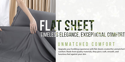 Cooling Fitted Sheet Bamboo Blend Ultra-Soft Deep Pocket Bed Sheet for Hot Sleepers Twin Full Queen King Size Machine Washable Breathable Cooling Bedding White Black Gray Navy Purple Apricot