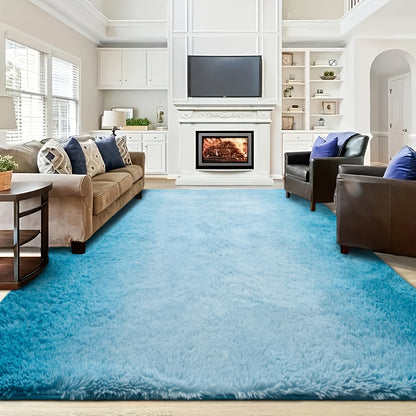 Gradient Color Soft Area Rug - Washable Anti-Slip Shaggy Fluffy Carpet for Living Room & Bedroom | Modern Machine-Made Floor Mat in Extra Large Sizes | Cozy Plush Rug in Multiple Colors