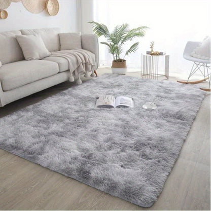 Gradient Color Soft Area Rug - Washable Anti-Slip Shaggy Fluffy Carpet for Living Room & Bedroom | Modern Machine-Made Floor Mat in Extra Large Sizes | Cozy Plush Rug in Multiple Colors