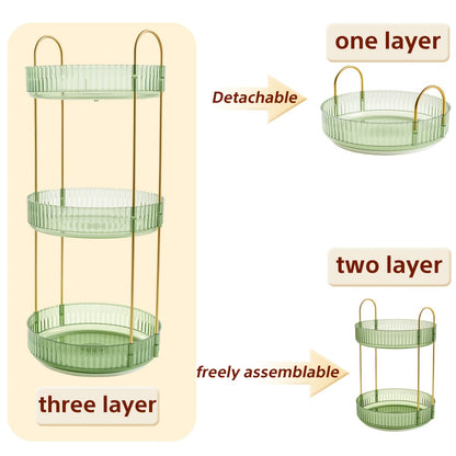 360 Rotating Makeup Organizer Skincare Storage Rack - Multi-Layer Detachable Cosmetic Organizer for Perfume, Lipstick, Skincare, Desktop Vanity Organizer for Bathroom & Bedroom