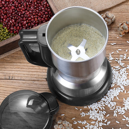 Electric Coffee Grinder with Stainless Steel Blade | 10-Second Fast Grinding | One-Button Control Spice Nut Bean Mill | Dry Food Processor for Coffee Beans Spices Grains Nuts