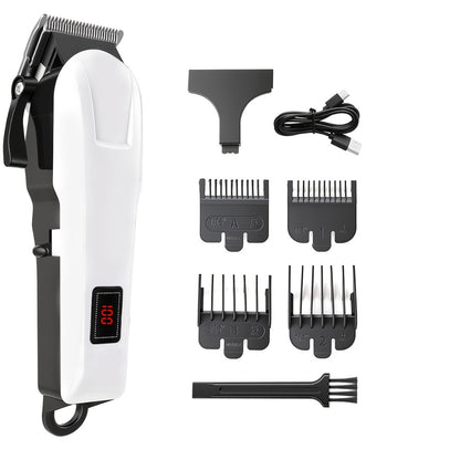 Men's Hair Clipper Set Cordless Beard Trimmer Electric Shaver Grooming Kit with LCD Display USB-C Rechargeable for Home Barber Haircut Mustache Travel Father's Day Gift