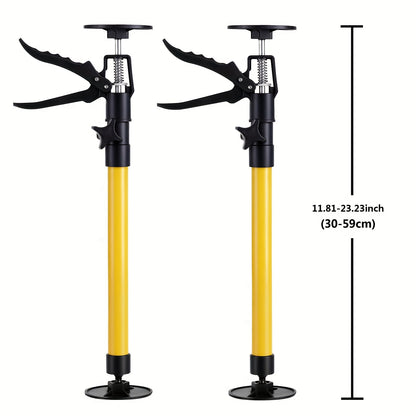 Telescopic Support Rods 2-Pack Third Hand Support System – 11.8–45.3 Inch Adjustable Steel Props, 88 lb Load Capacity, Thickened Base, for Drywall, Cabinet, Panel & Ceiling Installation