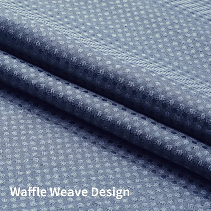 Waffle Shower Curtain with Liner Set Hookless Snap-In Double Layer Polyester Fabric Waterproof Easy Clean for Bathroom Hotel Home Decor