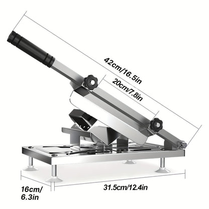 Manual Meat Slicer – Stainless Steel Food Slicer with Adjustable Thickness, Sharp 430 Steel Blade for Slicing Frozen Meat, Vegetables & Fruits, Durable, Easy to Clean, Home Kitchen Cutter