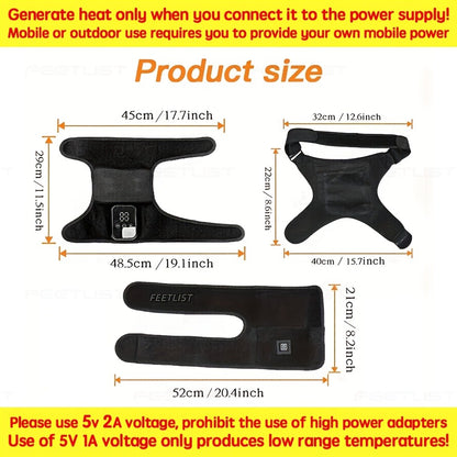 Knee Massager with Heat – 3-Level Heating Pad for Knee Pain Relief, Joint & Muscle Warmth, Anti-Slip Breathable Knee Brace for Men & Women