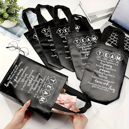 Gift Bags with Handles 15 Pack Reusable Fabric Tote Bags Inspirational Messages for Employee Appreciation Team Recognition Colleagues