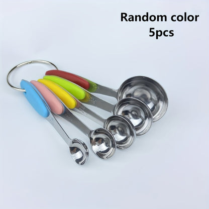 Measuring Cups and Spoons Set 10-Piece Stainless Steel with Silicone Handle – Precise Baking & Cooking Measurement Tools | Dishwasher Safe | Christmas Kitchen Gift
