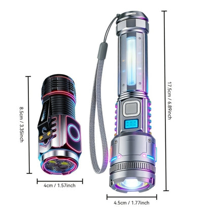 High-Intensity Flashlight 4pcs Set - Ultra Bright Rechargeable Zoomable Handheld Flashlight with Magnetic Base Adjustable Beam Multiple Modes Portable Work Light for Camping Fishing Outdoor Emergency