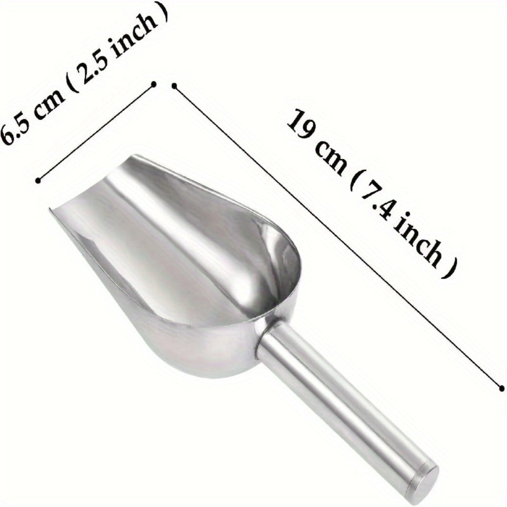 Stainless Steel Ice Spoon Set 4pcs 3oz Versatile Serving Spoon for Ice, Sugar, Beans & Rice – Kitchen Bar Tool for Parties, Weddings & Pet Food