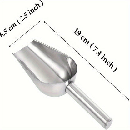 Stainless Steel Ice Spoon Set 4pcs 3oz Versatile Serving Spoon for Ice, Sugar, Beans & Rice – Kitchen Bar Tool for Parties, Weddings & Pet Food