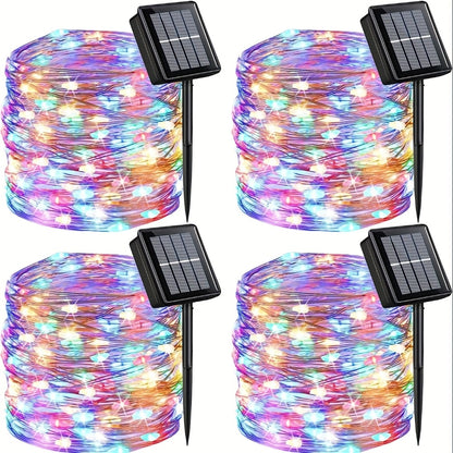 Solar Fairy String Lights Outdoor – 110 LED Copper Wire Solar Twinkle Lights with 8 Modes & Touch Control for Christmas Tree, Garden, Patio, Wedding & Party – 2, 4 or 8 Pack