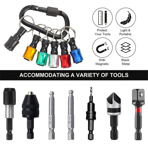 Magnetic Drill Bit Keychain Set Funny Novelty Trick Tool Gift for Men Dad Husband Him - Unlimited Retractable Magnetic Snap Gag Gift White Elephant Christmas Stocking Stuffer Cool EDC Gadget