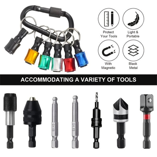 Magnetic Drill Bit Keychain Set Funny Novelty Trick Tool Gift for Men Dad Husband Him - Unlimited Retractable Magnetic Snap Gag Gift White Elephant Christmas Stocking Stuffer Cool EDC Gadget