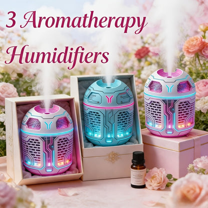 Mini Aromatherapy Humidifier Set of 3 Cool Mist Diffuser with Odor Eliminator No Filter USB Low Voltage for Car Bedroom Dorm Office Desktop Air Freshener Gift for Women Room Decor