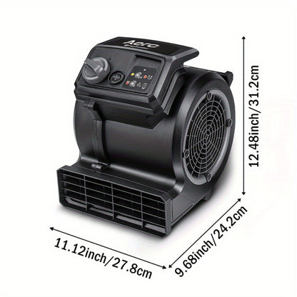 Air Mover Floor Dryer 550 CFM Portable Carpet Blower Fan for Water Damage Restoration Drying Cooling Floors Carpets Walls Remote Control and Manual Options